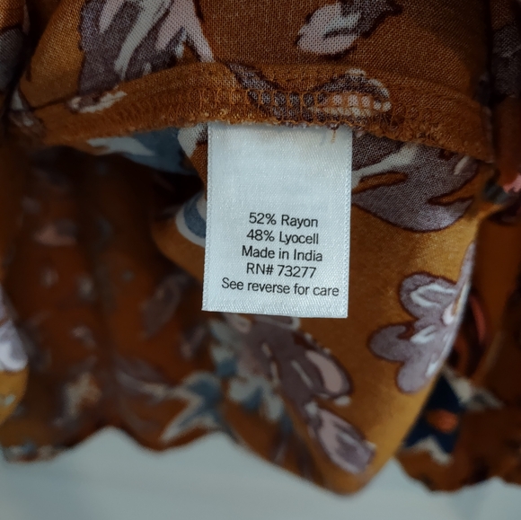 Sonoma Floral Print Square Neck Peasant Blouse NWT - Picture 7 of 12